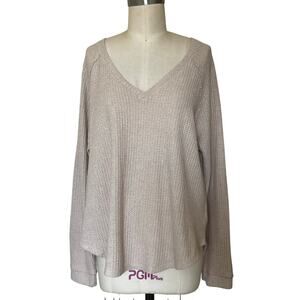 American Eagle L Soft Sexy Plush Waffle Comfy Oversized Knit Top Sweater $40